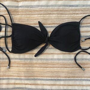 Black Tie Bikini Top